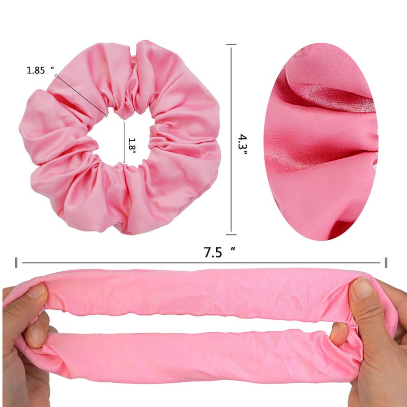 Simnice 60 Colors Silk Large Satin Hair Scrunchies Elastic Hair Bobbles Ponytail Holder Hair Scrunchy Vintage Hair Ties Accessories for Women Girls - Image 3